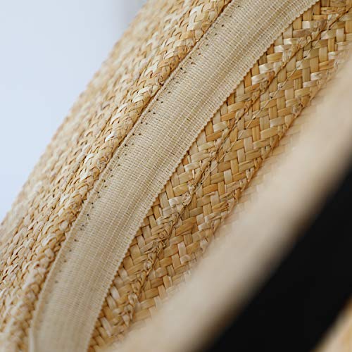 fiebig Sierra Circular Sombrero de Paja Natural | Damas y Caballeros | Sombrero para el Sol Hecho 100% de Paja Sombrero de gondolero para la Primavera y el Verano (61)