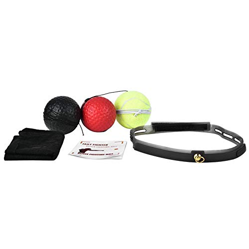 Fight Ball Boxing Training Ball Paquete de 3 Gel de sílice Fight Ball Reacción, Agilidad, Velocidad de perforación Reflex Boxing React Training Boxer Speed ​​Punch con Banda para la Cabeza