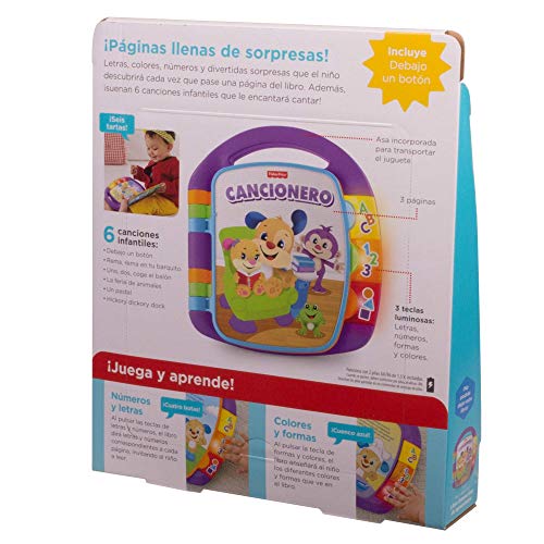 Fisher-Price Libro interactivo de aprendizaje, juguete bebé +6 meses (Mattel FRC69)