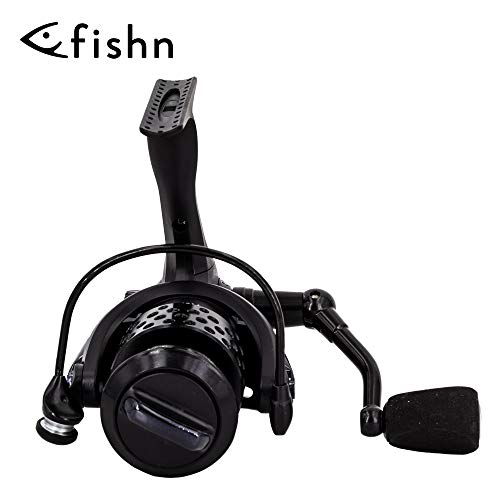 FISHN Reel Carrete Giratorio - Ideal para Cualquier caña con un Peso de Lanzamiento Entre 20-100 gr o como caña de Remolque, Lucio, bagre, lucioperca, Bacalao o salmón (Reel 500)