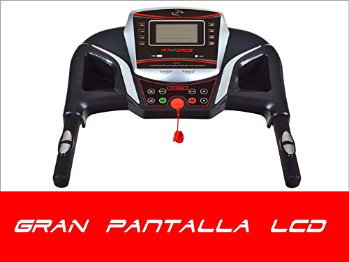 FIT-FORCE Cinta de Correr Plegable 1600W Velocidad hasta 15KM con Entrada de Mp3 y Dos Altavoces 1.5CV