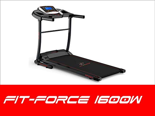 FIT-FORCE Cinta de Correr Plegable 1600W Velocidad hasta 15KM con Entrada de Mp3 y Dos Altavoces 1.5CV