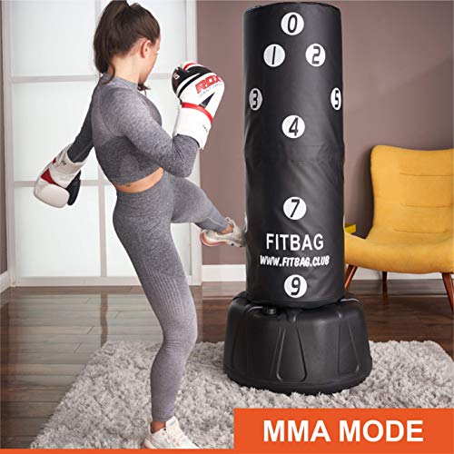 FITBAG- Funda de Saco de Boxeo Inteligente para Boxeo, Entrenamientos de Artes Marciales Mixtos y Entrenamiento por intervalos de Alta Intensidad con Aplicaciones de Ejercicio Interactivo – Rojo