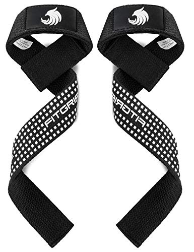 Fitgriff® Straps Powerlifting, Levantamiento de Pesas, Agarres para Gym, Agarraderas Gimnasio, Peso Muerto - Lifting Straps - Mujeres y Hombres - Silicone Grip