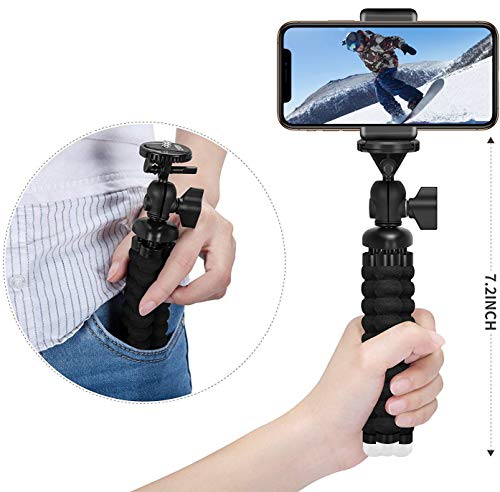 Flexible Style Pulpo Portátil del Soporte del Trípode Mini Móvil Trípode con Clip Universal con Bluetooth Tornillo 1/4''para iPhone Android Samsung GoPro Hero 6 Hero 5 Cámara Xiaomi