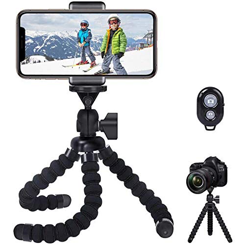 Flexible Style Pulpo Portátil del Soporte del Trípode Mini Móvil Trípode con Clip Universal con Bluetooth Tornillo 1/4''para iPhone Android Samsung GoPro Hero 6 Hero 5 Cámara Xiaomi