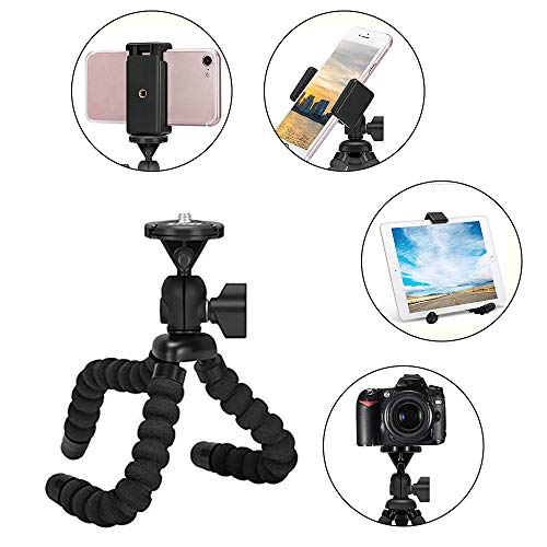 Flexible Style Pulpo Portátil del Soporte del Trípode Mini Móvil Trípode con Clip Universal con Bluetooth Tornillo 1/4''para iPhone Android Samsung GoPro Hero 6 Hero 5 Cámara Xiaomi