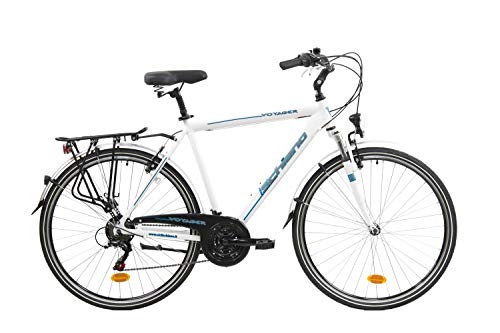 F.lli Schiano Voyager Bicicleta Trekking, Men's, Blanco-Azul, 28''