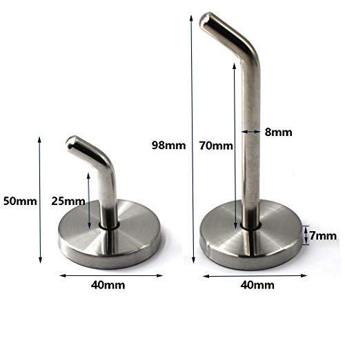 Flomore Acero Inoxidable Tornillos en Ganchos para Plantas Colgantes Utensilios Ganchos para cocinas Montado en la Pared Ganchos para Colgar Gancho de exhibición Paquete de 6 (Tornillos incluidos)