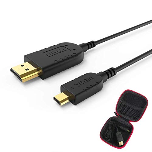 FOINNEX Cable HDMI Micro HDMI Flexible & Delgado 1 Metros, Cable Micro HDMI a HDMI Normal Ultra Thin para Gimbal, GoPro Hero, Canon Camera, Soportes Ultra HD 4K@60Hz, 2K, 3D, Ethernet, ARC, HDR