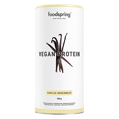 foodspring Proteína Vegana, Vainilla, 750g, Proteína de guisante, Garbanzo