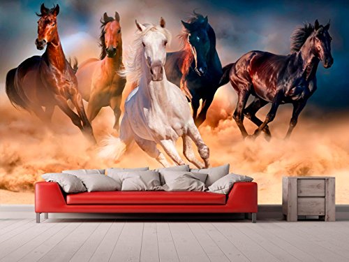 Fotomural Vinilo para Pared Caballos | Fotomural para Paredes | Mural | Vinilo Decorativo | Varias Medidas 100 x 70 cm | Decoración comedores, Salones, Habitaciones.