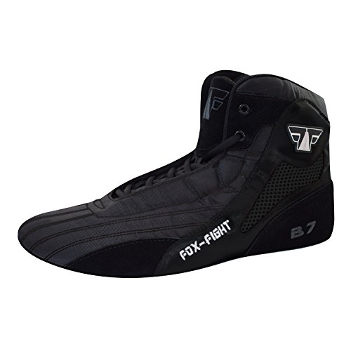 FOX-FIGHT B7 Sambo, Zapatillas de Lucha Profesional, Suela de Ante, Color Negro, Talla 42 EU,