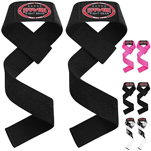 Frabi Wrist Straps Weight Lifting Wrist Straps Gym Wrist Support Powerlifting Wrist Strap Wrist Wrap Crossfit Lifting Wraps (Black)