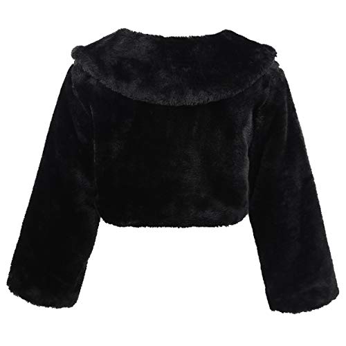 Freebily Cárdigan Bolero de Fiesta Boda Bautizo Abrigo Chaqueta de Vestido para Bebé Niña (12 Meses-8 Años) Invierno Otoño Negro 4-5 Años