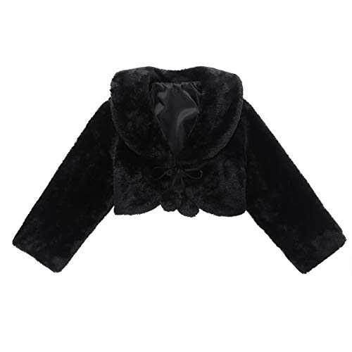 Freebily Cárdigan Bolero de Fiesta Boda Bautizo Abrigo Chaqueta de Vestido para Bebé Niña (12 Meses-8 Años) Invierno Otoño Negro 4-5 Años