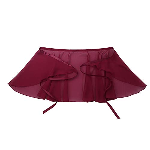 Freebily Falda de Gasa Deportiva Niñas para Danza Ballet Gimnasia Patinaje Niñas Infántil y Mujer Adulta con Cinturilla para Leotardo Maillot Deporte Wine Red One Size