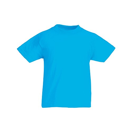 Fruit of the Loom - Camiseta de Manga Corta Original niños (7-8 Años/Azul Celeste)