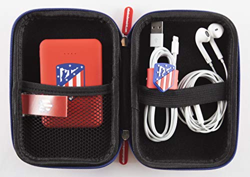 Funda Universal Atletico de Madrid para HDD, Discos Duros, Powerbank, cables, auriculares y accesorios tecnológicos.