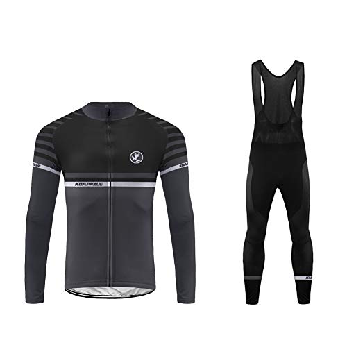 Future Sports Uglyfrog MTB Invierno Termo Maillot de Ciclismo Hombre Mangas Largas Ropa para Bicicleta 20D Cojín Conjunto Bici de Montaña Chaqueta+Bib Pantalones Culote de Ciclista Largo