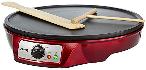 Gadgy ® Crepera Crêpes Maker | Diametro 30 cm 1000 W | | Plancha Anti Adherente | Temperatura Ajustable | Esparcidor y Espátula Incluido | Panqueques Tortitas Tortillas Wraps Bacón