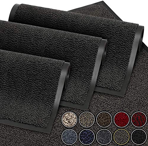 GadHome Felpudo de Entrada, Antracita Negra 90x150 cm|Alfombra Exterior para Puerta, Impermeable, Lavable para Atrapar Suciedad para Recibidor|Alfombrilla Antideslizante, Pasillo, Cocina, Dormitorio