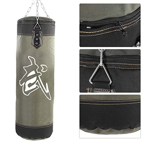 Ganchos Sacuda Bolsa de Arena Saco de Boxeo Funcional de Lona de Bolso Pesado de Boxeo Durable para Entrenar Ejercicio Hebilla de Seguridad(0.6M-Verde)