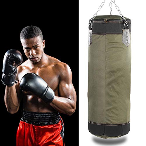 Ganchos Sacuda Bolsa de Arena Saco de Boxeo Funcional de Lona de Bolso Pesado de Boxeo Durable para Entrenar Ejercicio Hebilla de Seguridad(0.6M-Verde)