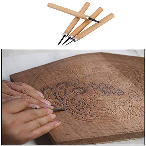 Gasea 12 Set Cinceles Cuchillo de Talla de Madera a Mano Herramientas, Cuchillo de Trinchar Hecho a Mano para DIY Mango de Madera de Herramientas Wax Carving