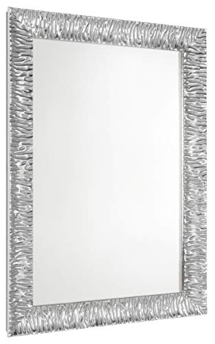 GaviaStore Espejo de Pared Moderno - Julie - 70x50 cm - Muebles para el hogar Arte decoración Sala de Estar Salon Modern Dormitorio baño Cocina Entrada Wall (Silver)