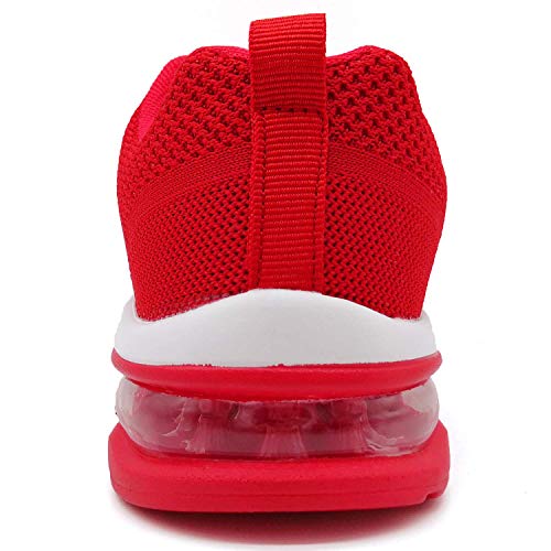 GAXmi Zapatillas Deportivas Mujer Zapatos de Malla Transpirables y Ligeros con Cordones y Cojín de Aire para Running Fitness Rojo 37.5 EU (Etiqueta 39)