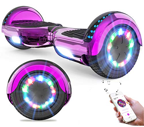 GeekMe Hoverboard Scooter eléctrico de 6.5" Dual Motors 2 Ruedas de Equilibrio automático Scooter Board con Luces LED Bluetooth Modelo