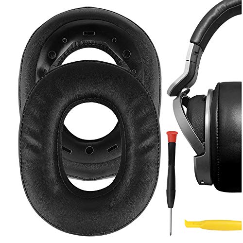 Geekria QuickFit - Almohadillas de piel de proteína para auriculares inalámbricos Sony MDR-HW700, MDR-HW700DS, repuesto para almohadillas de oídos, almohadillas de repuesto para auriculares (negros)