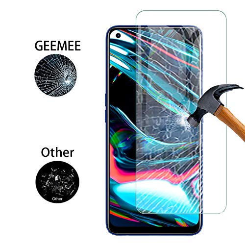 GEEMEE für OPPO Realme 7 Pro Protector de Pantalla + Protector de Lente de cámara,【2 Pack+ 2 Pack 】 Cristal Templado Película Vidrio Templado 9H Alta Definicion Glass Screen Protector