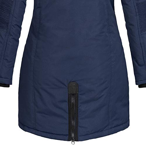 Geographical Norway - Chaqueta Coracle/Coraly de invierno para mujer con capucha de pelo, XL Navy II. M