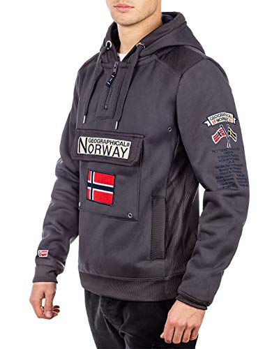 Geographical Norway Sudadera con capucha para hombre gris oscuro M