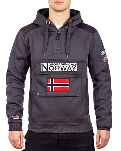 Geographical Norway Sudadera con capucha para hombre gris oscuro M