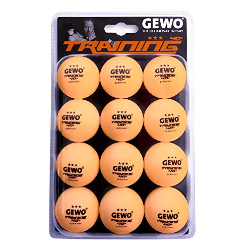 GEWO - Pelota de Entrenamiento 40+, Paquete de 12 Unidades, Unisex Adulto, GEWO - Pelota de Entrenamiento (40 + 12 Unidades), 85931200, Naranja, 40 mm