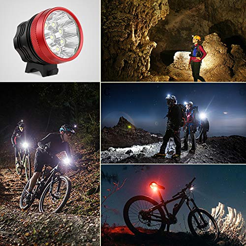 GHB Foco Bicicleta Luces para Bicicleta Impermeable IPX-5 9LED T6 15000LM con Batería y Cargador