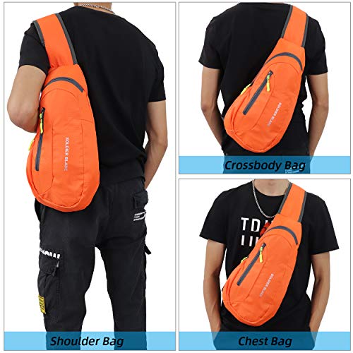 Gisdanchz Mochila Hombre Deportiva Bolso Pecho, Sling Bag Rucksack Cross Body Bag Impermeable Bolso Pecho Hombre Cruzado Pequeña Mochila Impermeable Bandolera Mujer Bolsos Hombres Bandoleras, Naranja