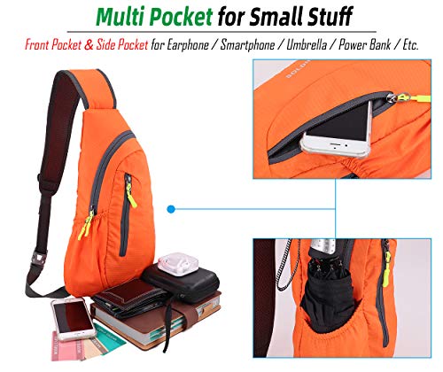 Gisdanchz Mochila Hombre Deportiva Bolso Pecho, Sling Bag Rucksack Cross Body Bag Impermeable Bolso Pecho Hombre Cruzado Pequeña Mochila Impermeable Bandolera Mujer Bolsos Hombres Bandoleras, Naranja