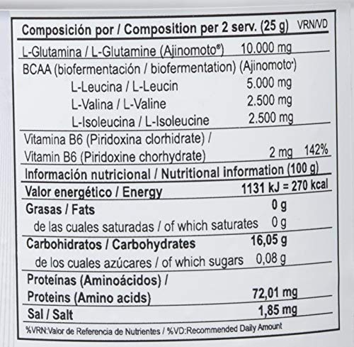 GLUTAMINE + BCAA - Suplementos Alimentación y Suplementos Deportivos - Vitobest (Limón, 500g)