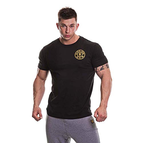 Gold's Gym El Gimnasio del Oro básico Pecho Izquierdo impresión Camiseta Negro Negro Talla:XL