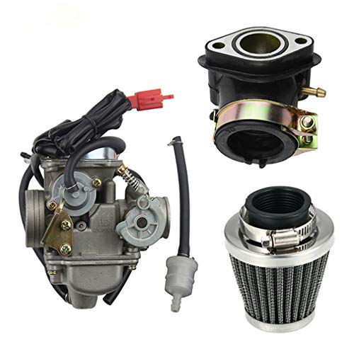 GOOFIT PD24J Carburadore Moto 24mm con Filtro de Aire 42mm con Admision Aire Tubo Pit Bike 125cc para GY6 150cc ATV Quad Chino Motor 157QMJ Scooter Go Kart Ciclomotor