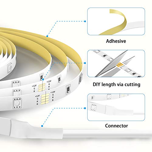 Govee Tiras LED WiFi 2 rollos 5m, Tira Luces LED RGB Inteligente con Control App, Funciona con Alexa y Google Asistente, Modo Música para Habitación