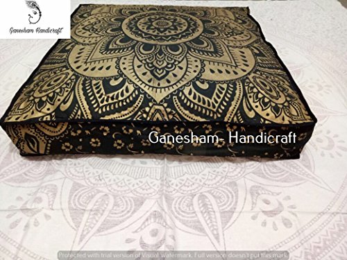 Grande Grande Mandala Cuadrado Suelo Funda De Almohadón Puf meditación Cojín Asiento Hippie Colores Decorativos Boho Bohemio Cama para Perro Indio