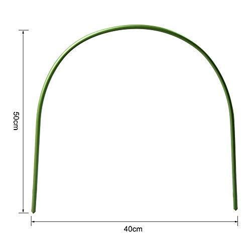 GRANDLIN 6 aros de invernadero, túnel de cultivo, aros de apoyo para tela de jardín, estacas de plástico portátil para cubierta de plantas, 40 x 50 cm