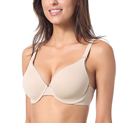 Gratlin - Sujetador De Lactancia y Premamá con Aros y Relleno para Mujer Beige 95B