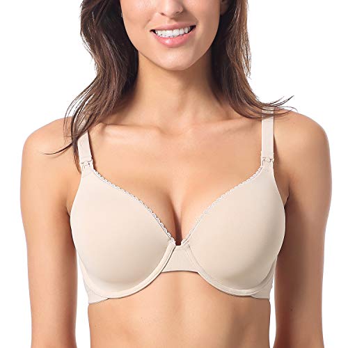 Gratlin - Sujetador De Lactancia y Premamá con Aros y Relleno para Mujer Beige 95B