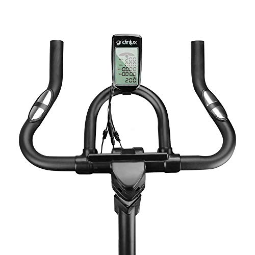 gridinlux. Trainer Alpine 6000. Bicicleta Spinning Pro Indoor. Volante de Inercia 10 kg, Nivel Avanzado, Sistema de Absorción de Impactos, Pantalla LCD, Fitness